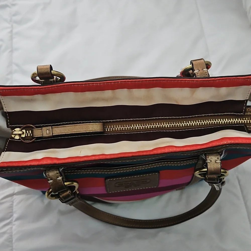 Coach Multistriped Legacy Tote - Picture 3 of 12